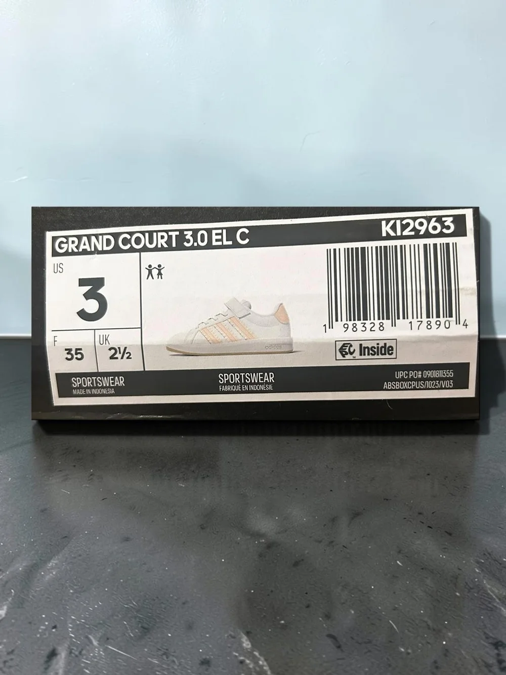adidas Kids Cream Sneakers with Blush Accent Stripes